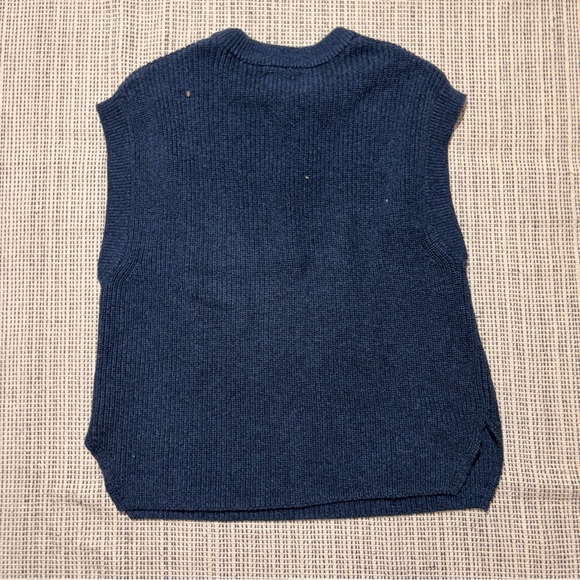 ZARA Kids' Knitted Sweater Vest Size 13-14 In Navy - Picture 4 of 5